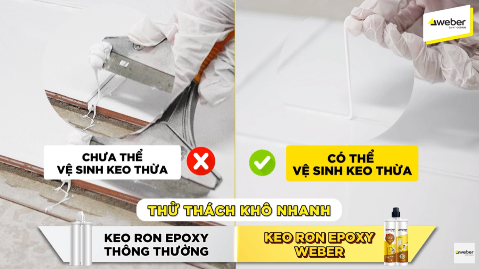 Thời gian khô keo Epoxy 2 thành phần chà ron nhanh, đúng tiến độ trong quá trình sửa chữa