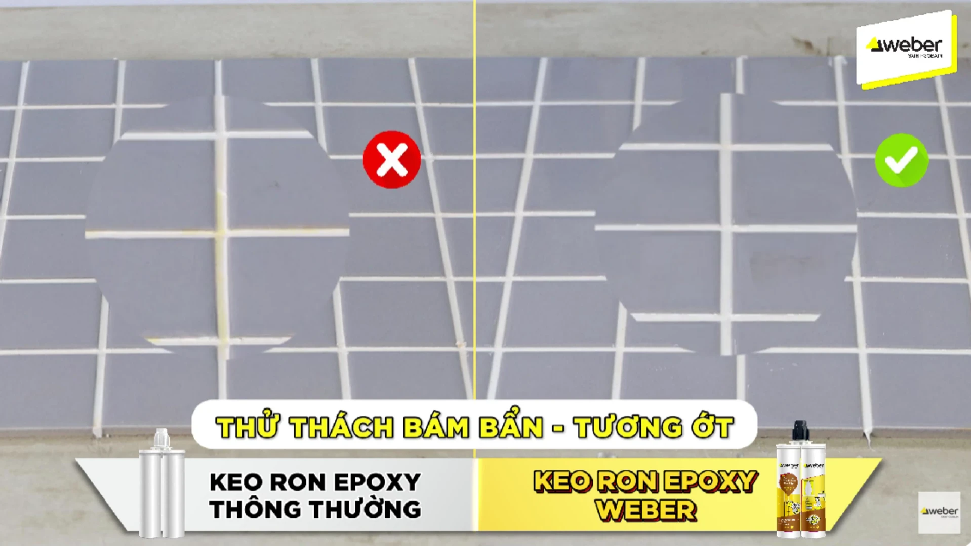 Keo Epoxy thông thường dễ bám bẩn, dễ vệ sinh hơn so với keo Epoxy 2 thành phần chà ron