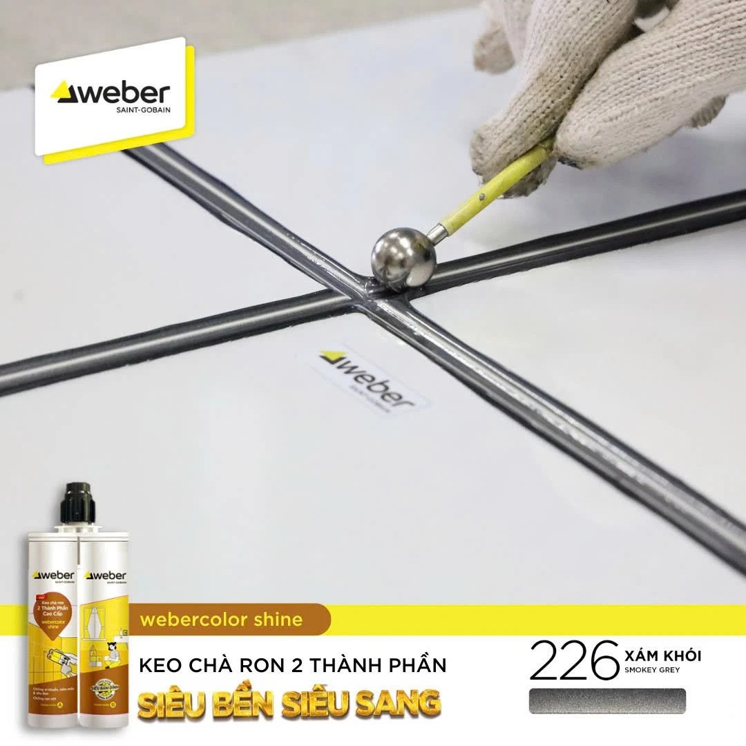 Keo Epoxy 2 thành phần chà ron màu xám khói