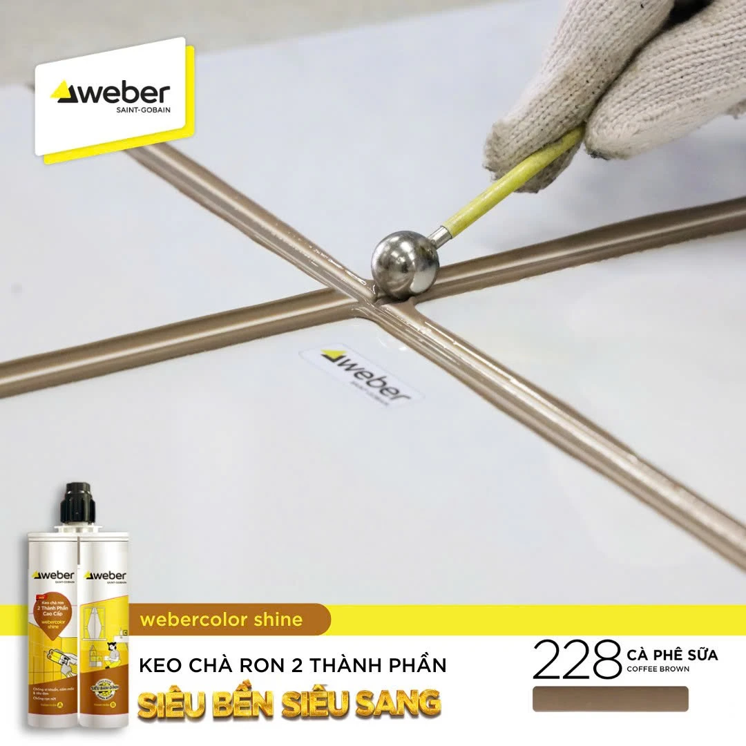 Keo Epoxy 2 thành phần chà ron màu cà phê sữa