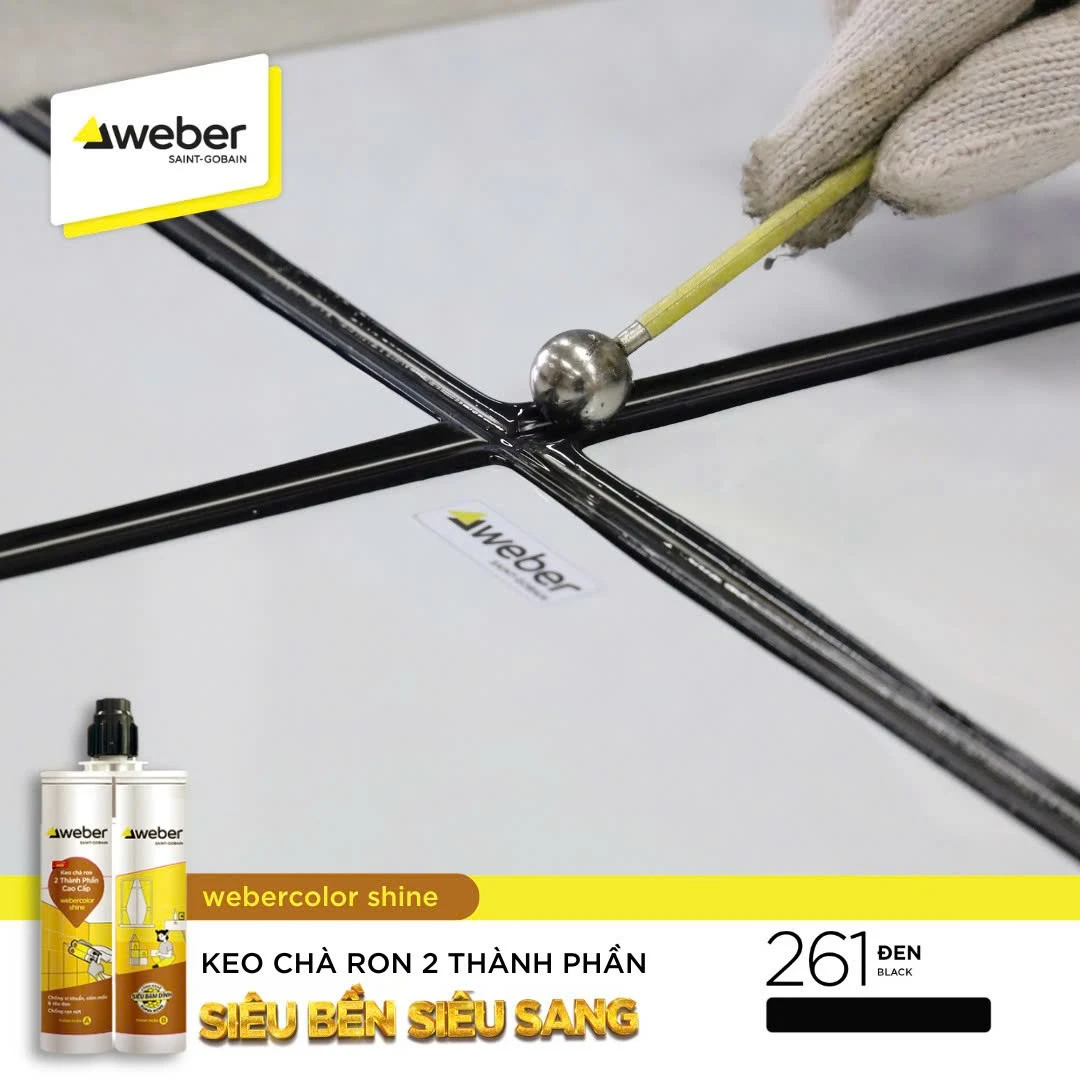 Keo Epoxy 2 thành phần chà ron màu đen
