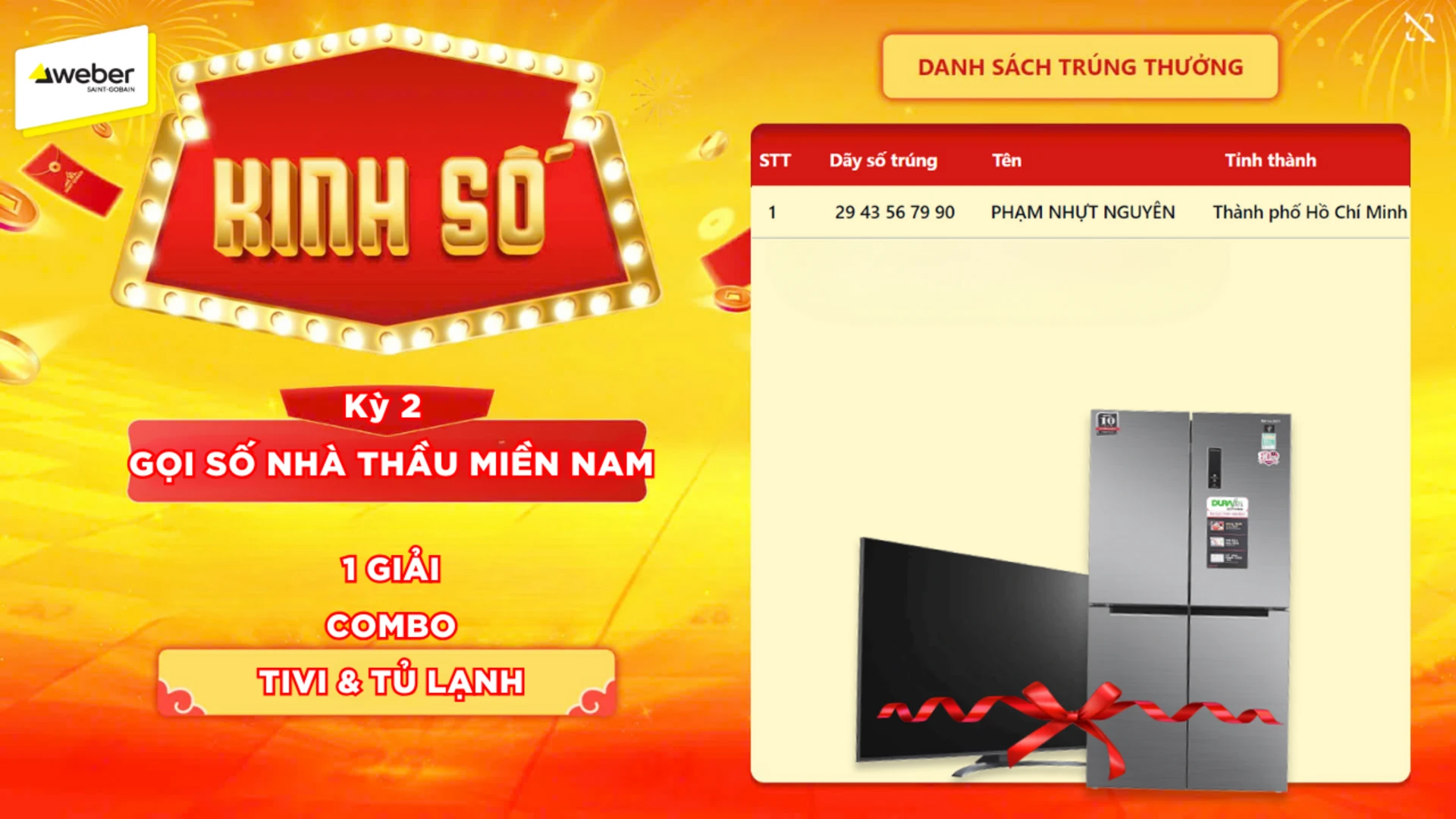 Kinh số trả lộc kỳ 2 nhà thầu miền nam