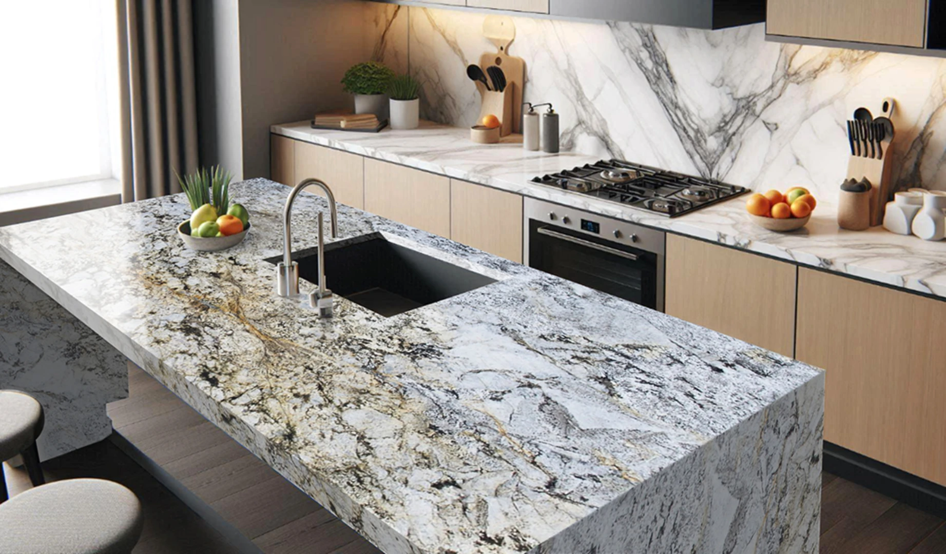 Đá granite ốp mặt bếp