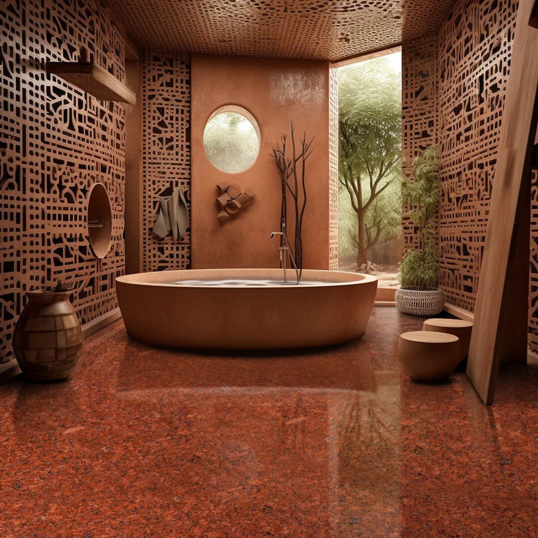 Gạch giả đá màu đỏ