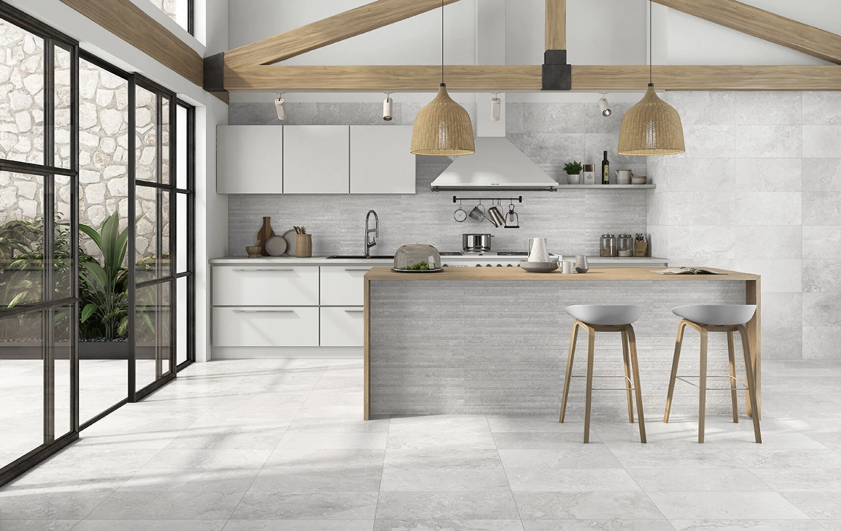 Gạch lát nền 60x60 phòng bếp