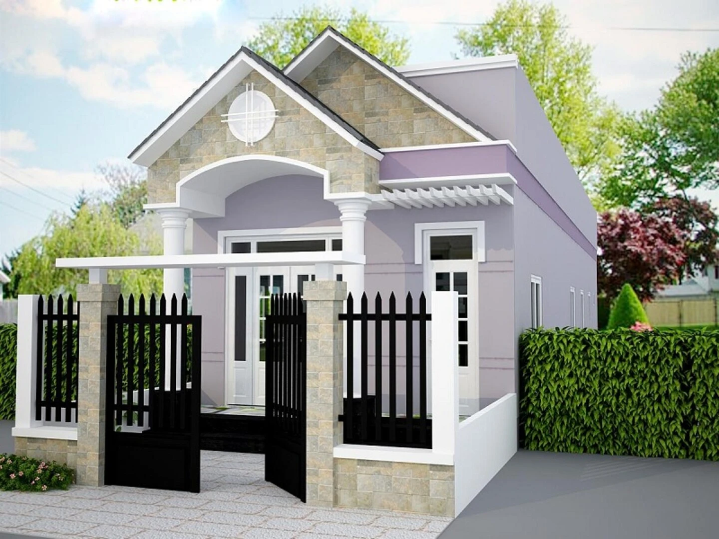 Mẫu gạch thẻ ốp cổng đẹp