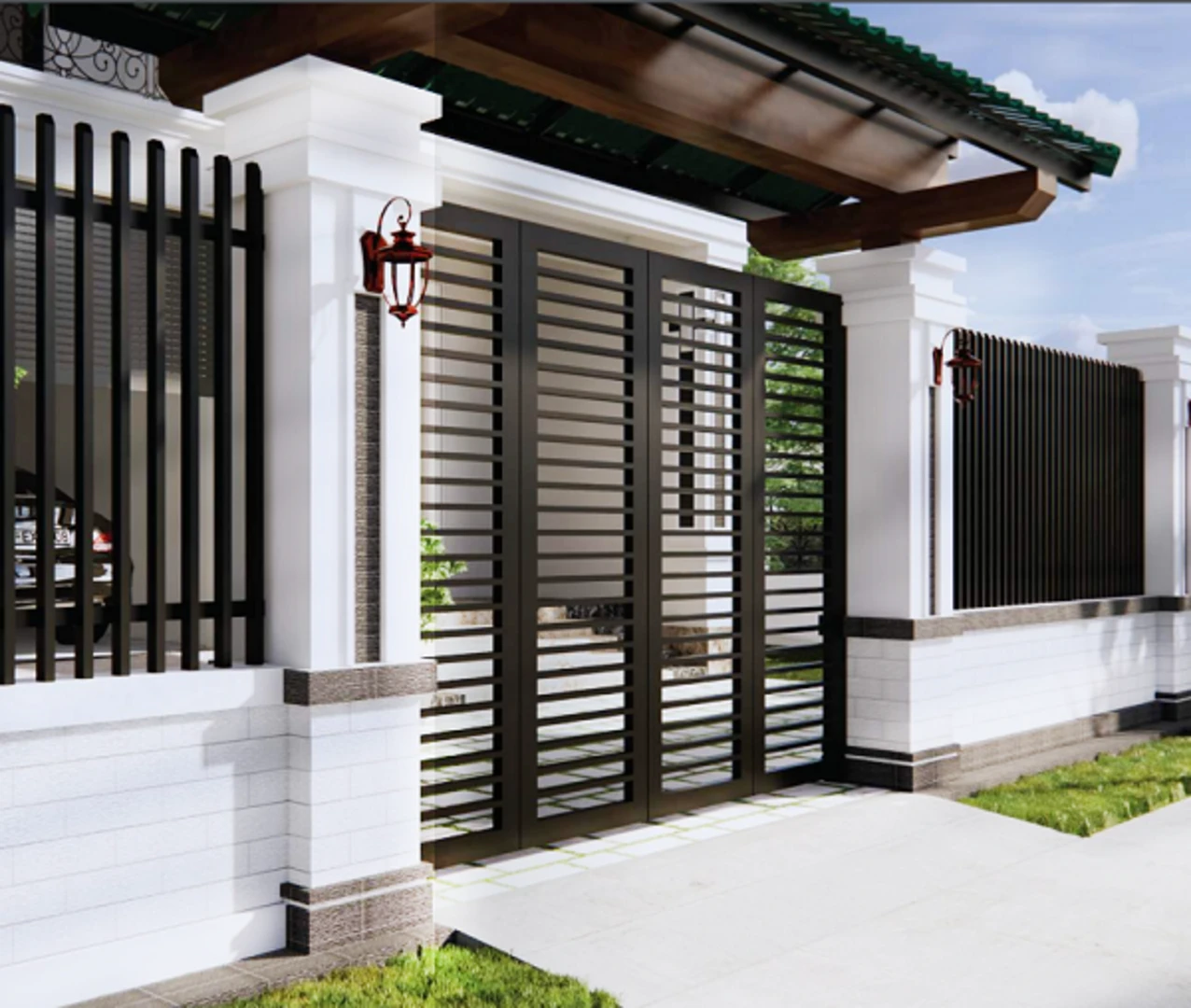 Cách chọn gạch ốp trụ cổng độc đáo