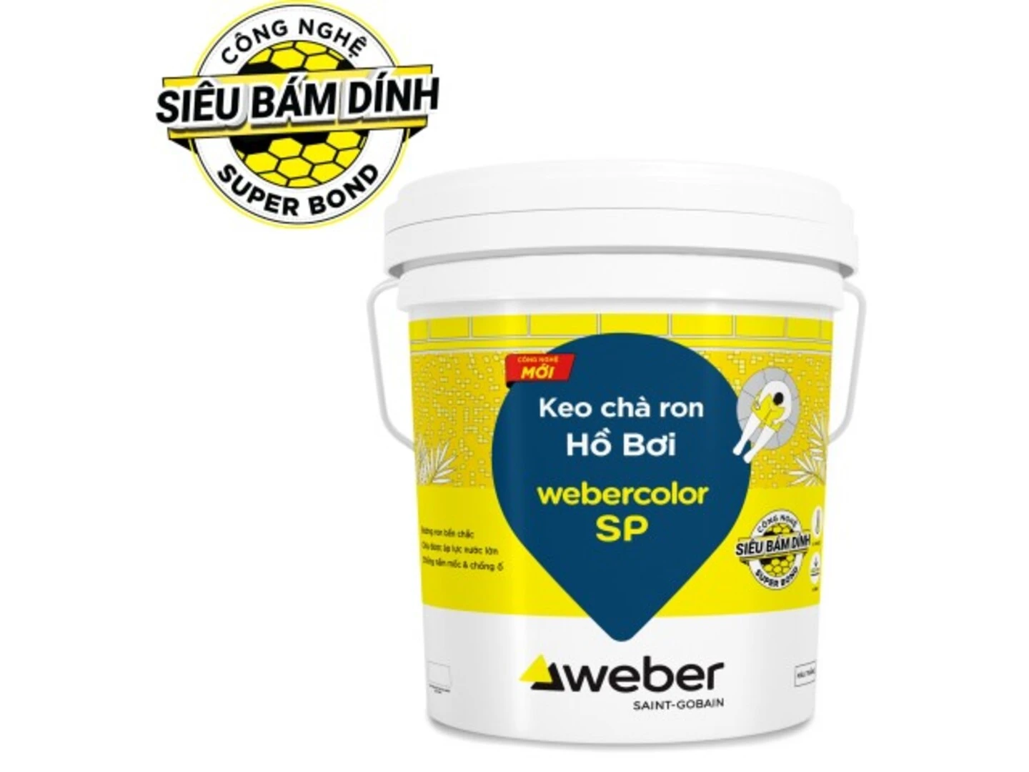 Keo chà ron webercolor SP dùng cho gạch ốp tường nhà tắm