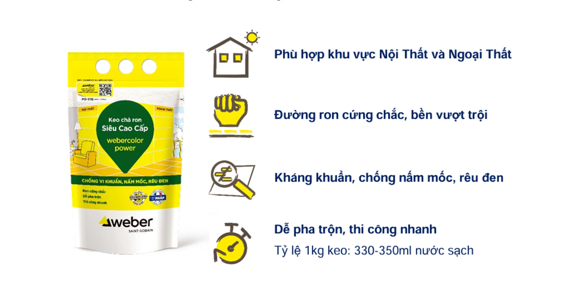 Ra mắt keo chà ron webercolor power PO111S tại miền Nam - trang 1