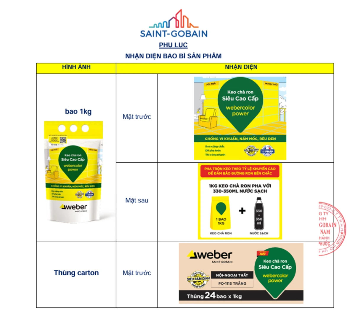 Ra mắt keo chà ron webercolor power PO111S tại miền Nam - trang 3