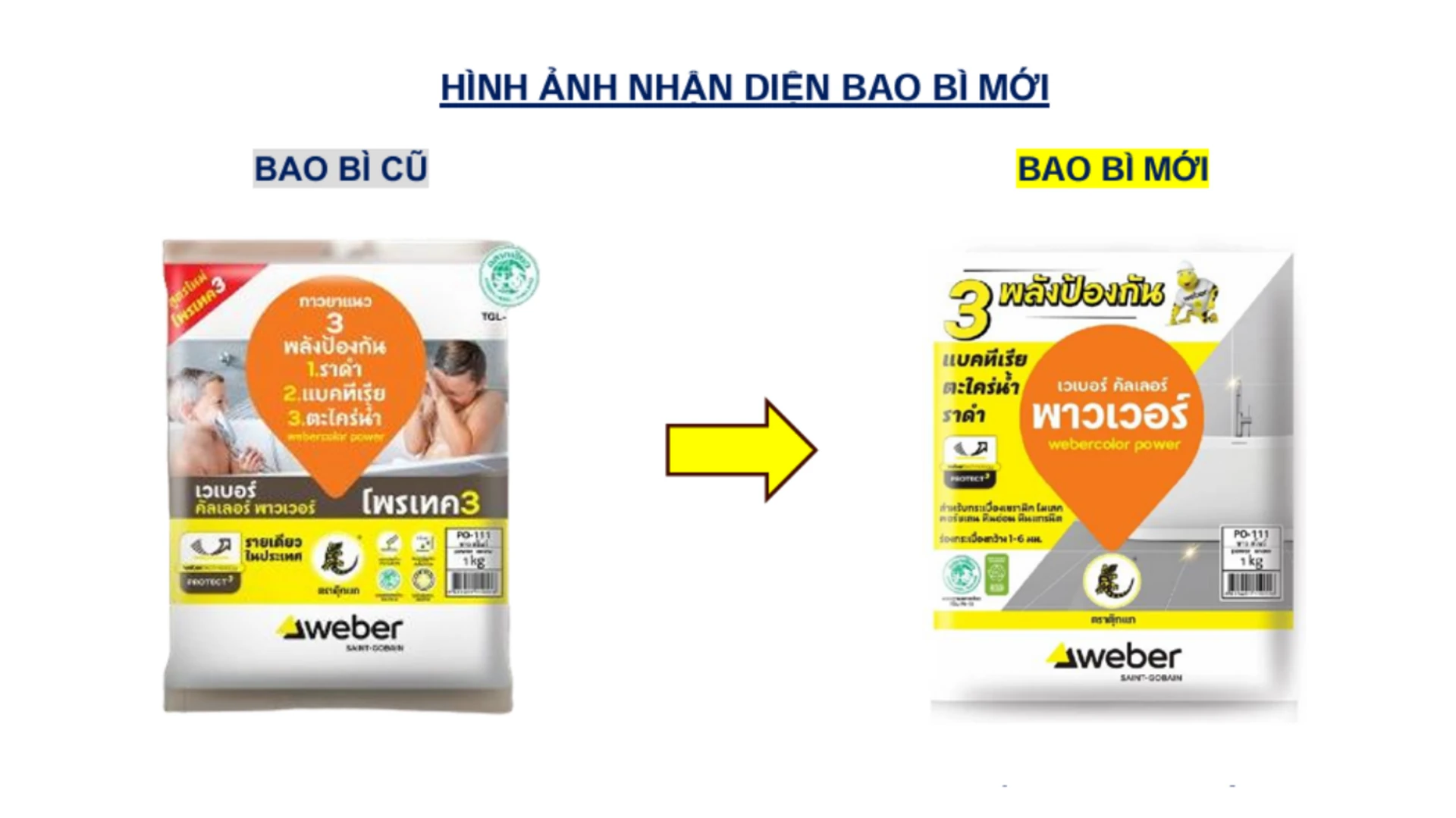 Thông báo thay đổi bao bì webercolor power nhập khẩu 2