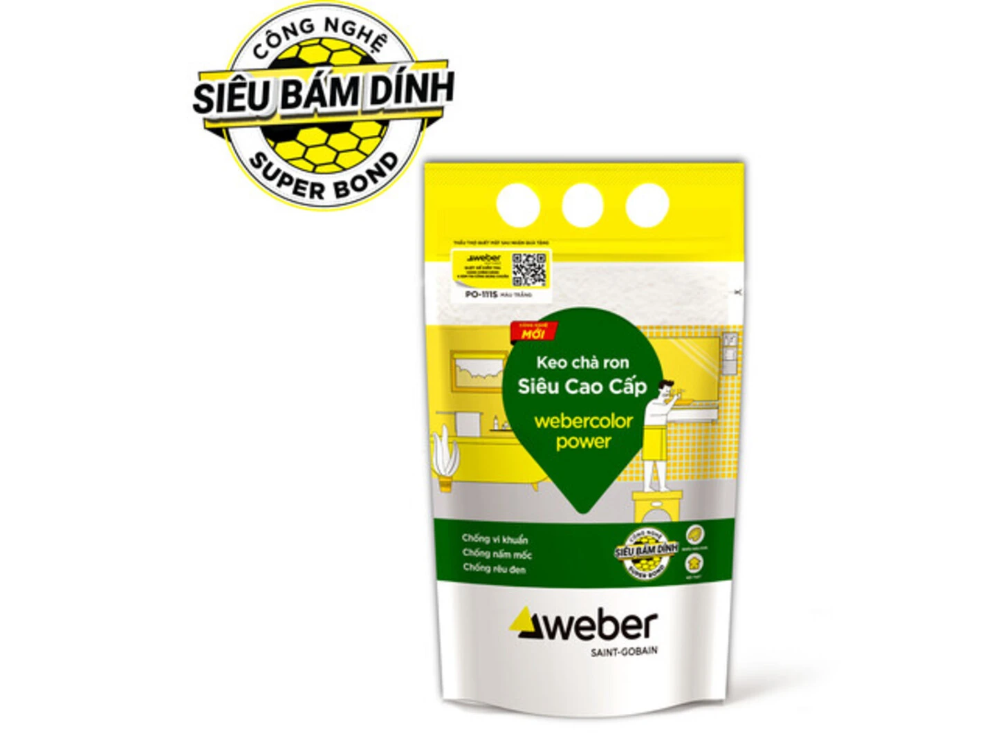 Keo chà ron gạch giả gỗ Webercolor power chống bám bẩn cực tốt