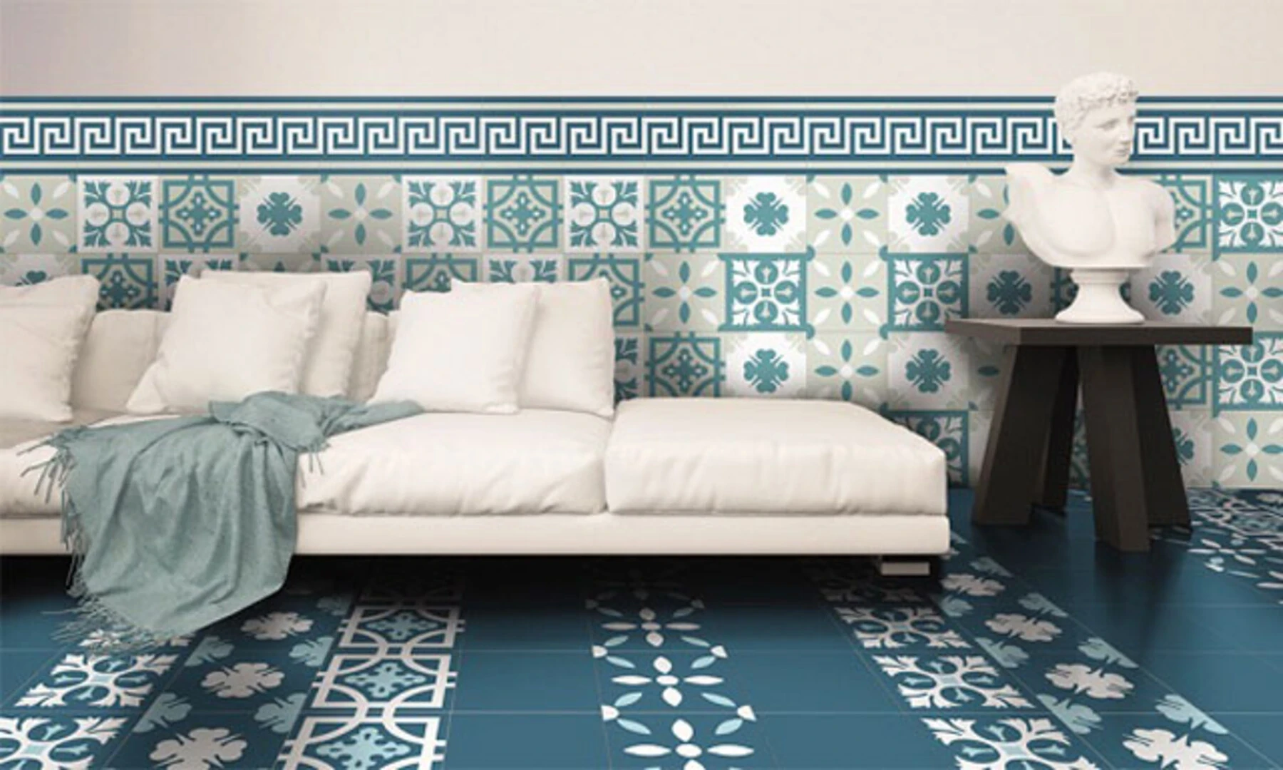 Gạch ốp chân tường cao cho nhà có trần cao