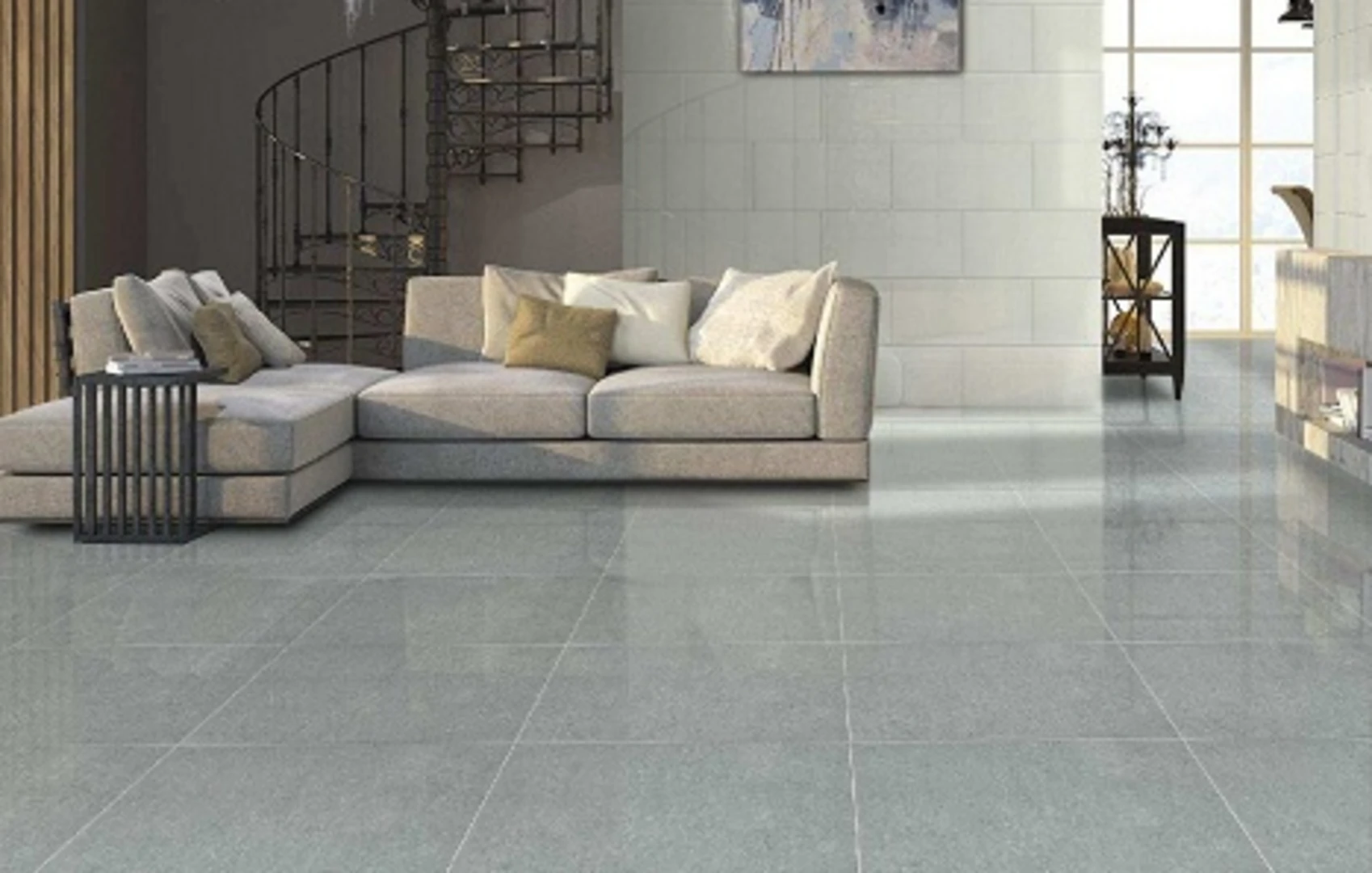 Gạch men lát nền đơn giản, phù hợp với mọi không gian