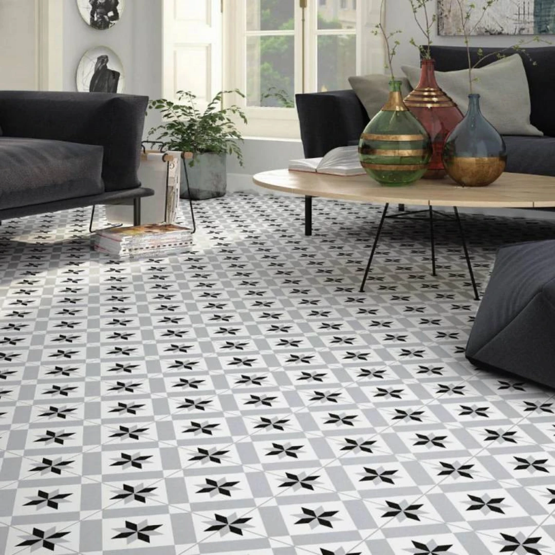 Gạch lát nền họa tiết hoa truyền thống