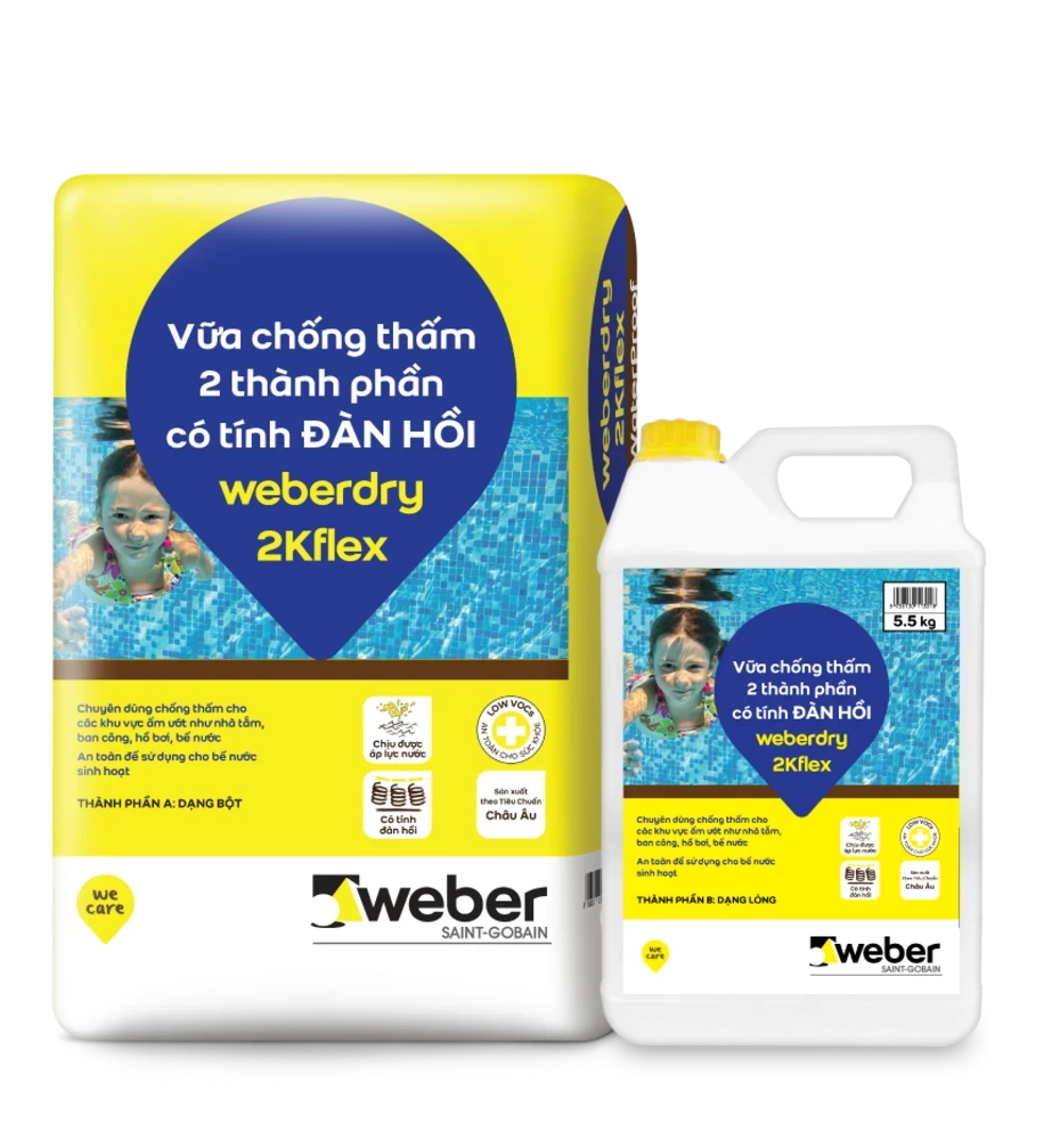 Chống thấm weberdry 2Kflex khi thi công gạch lát nền