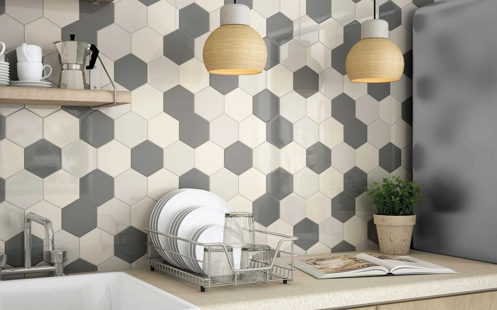 Cách ốp gạch nhà bếp theo hình sole độc đáo