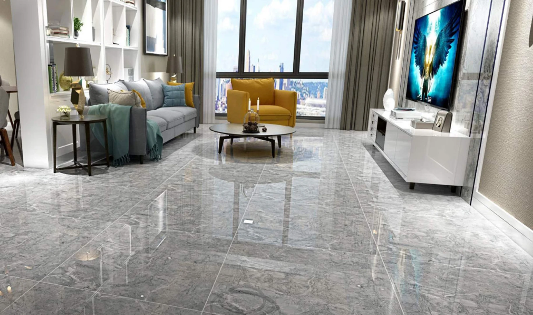 Đá granite bóng kiếng ốp lát phòng khách