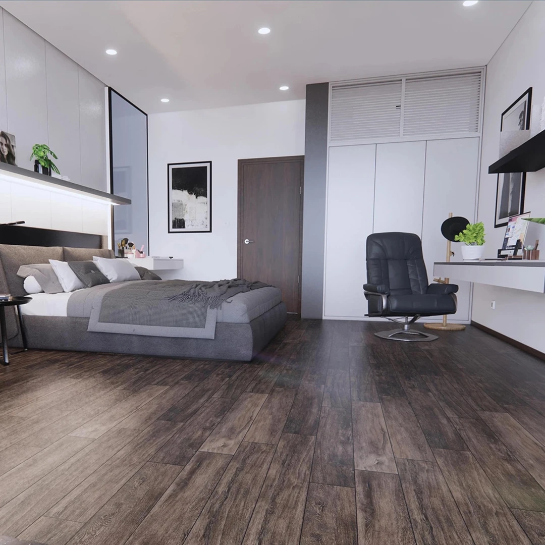 Gạch giả gỗ phòng ngủ mang nét đẹp hiện đại, tinh tế