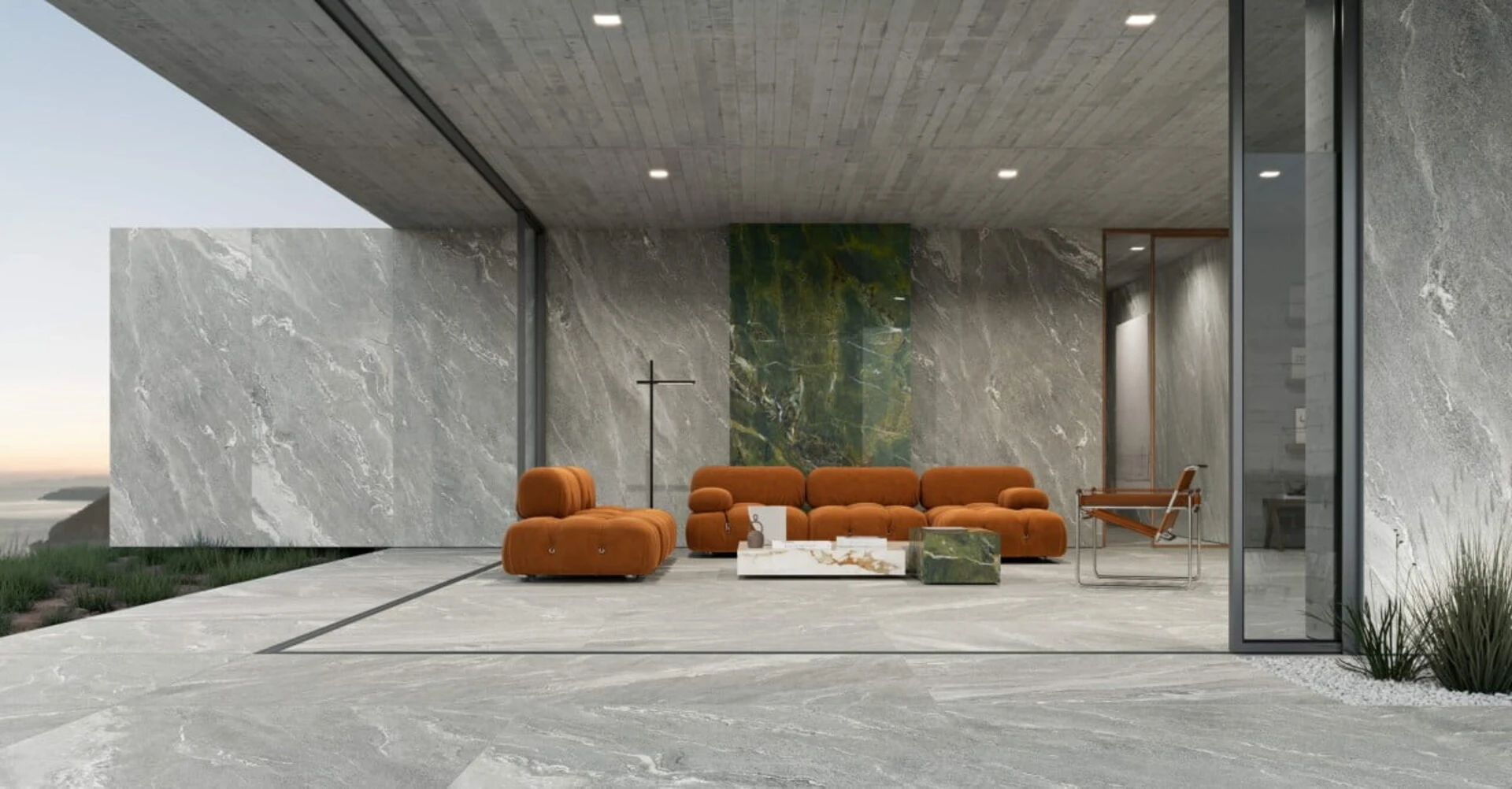 Ngoại thất được ốp lát với gạch khổ lớn