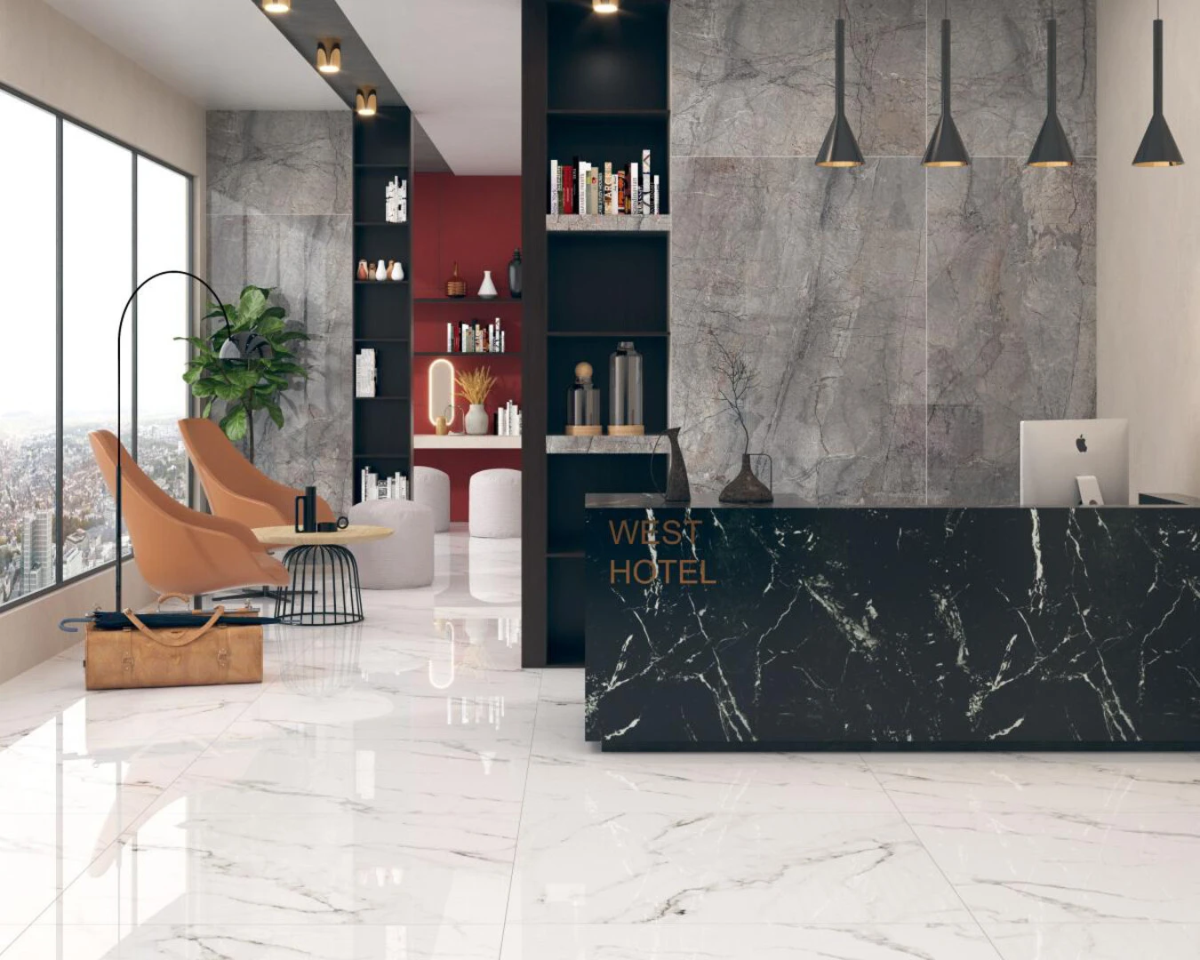 Thiết kế gạch khổ lớn với hoạ tiết đơn giản - tinh tế