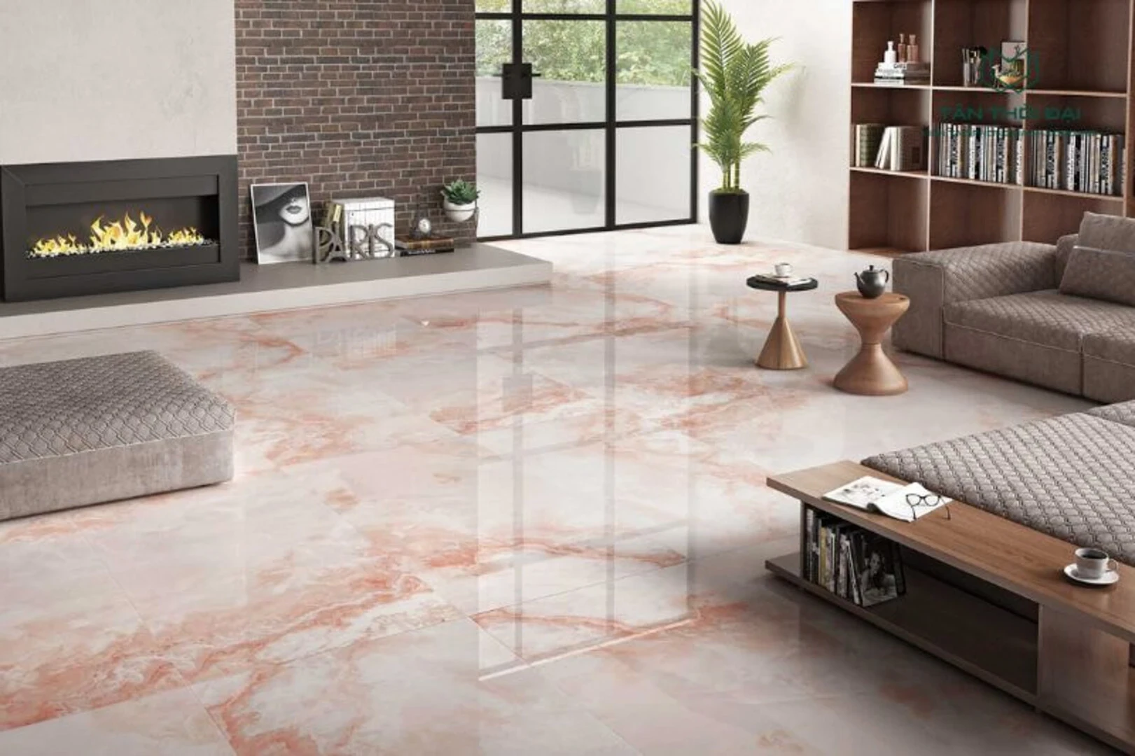 Gạch lát nền màu đỏ hợp người mệnh Hoả