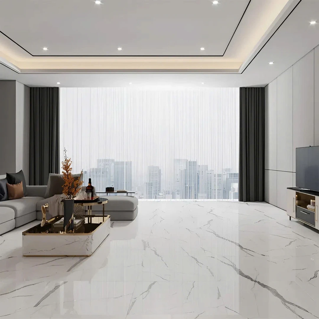 Gạch lát nền đẹp 80x80 bóng kính đặc biệt phù hợp với phòng khách, sảnh lớn