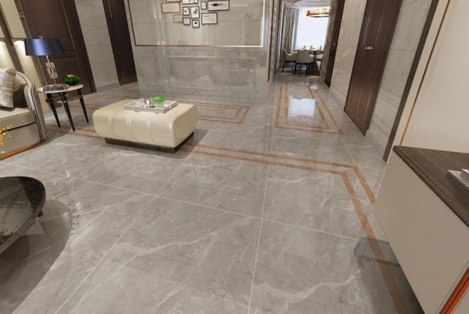 Gạch lát nền đẹp 80x80 tráng men bảo vệ bề mặt có độ sáng đẹp