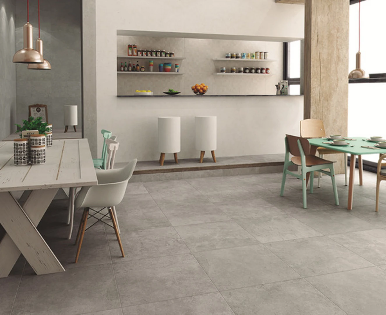 Gạch lát nền đẹp 80x80 bề mặt mờ giúp hạn chế trơn trượt