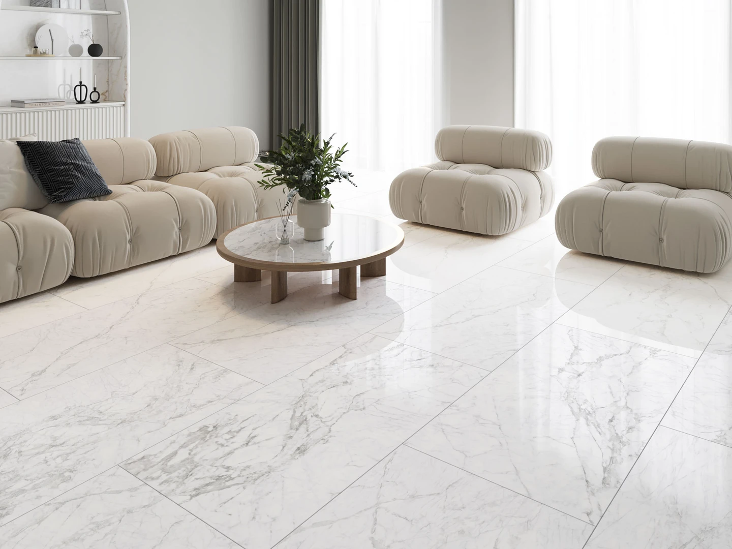 Gạch lát nền đẹp 80x80 giả đá có nhiều tông màu và vân đá khác nhau