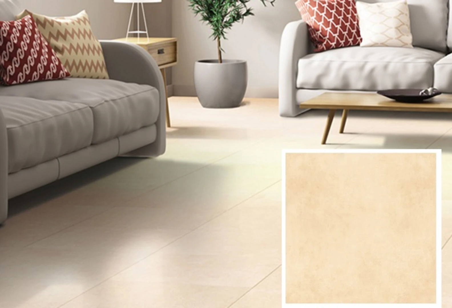 Gạch lát nền phòng khách granite được nhiều người lựa chọn