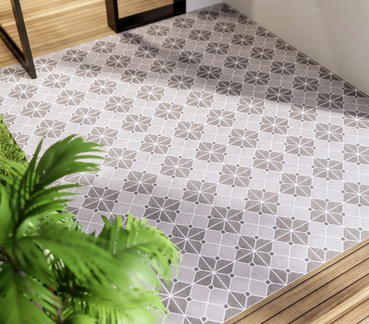 Gạch lát sân hình hoa chống trượt (Nguồn: sưu tầm) Gạch lát sân hình hoa chống trượt