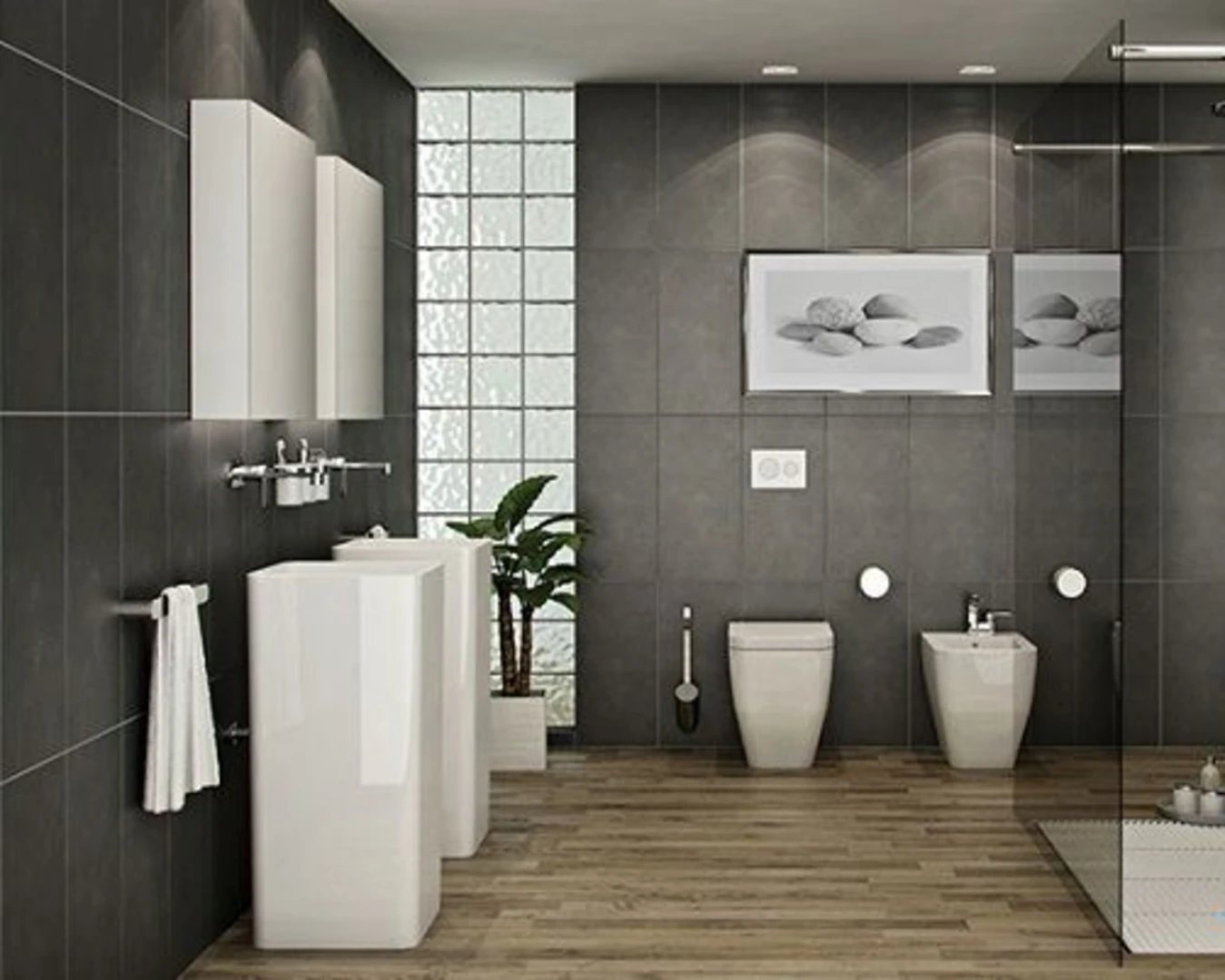 Gạch nhà tắm ốp tường giả đá mang lại vẻ đẹp sang trọng tự nhiên