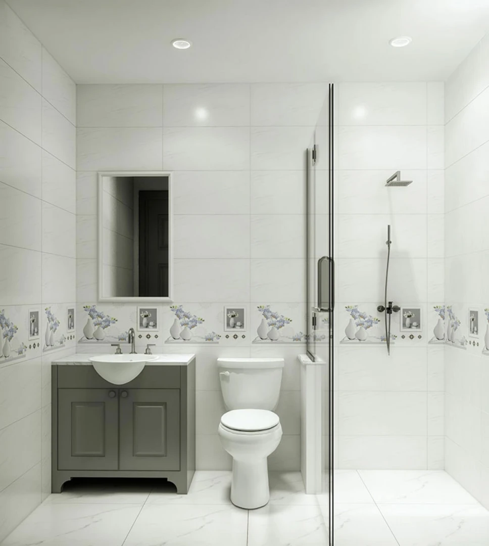 Mẫu gạch ốp nhà vệ sinh đơn giản, tinh tế