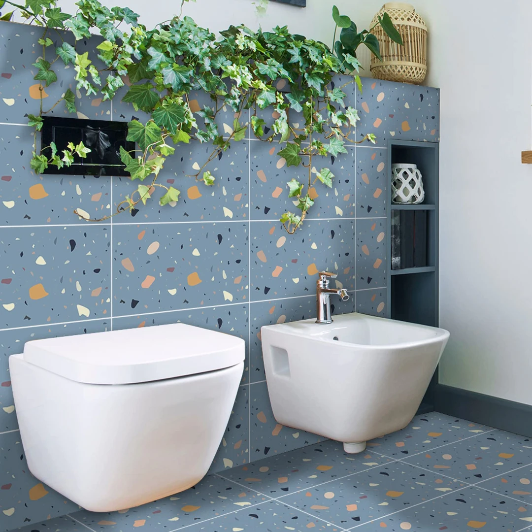 Gạch Terrazzo 30x60cm ốp nhà vệ sinh gây ấn tượng bởi hoa văn độc đáo