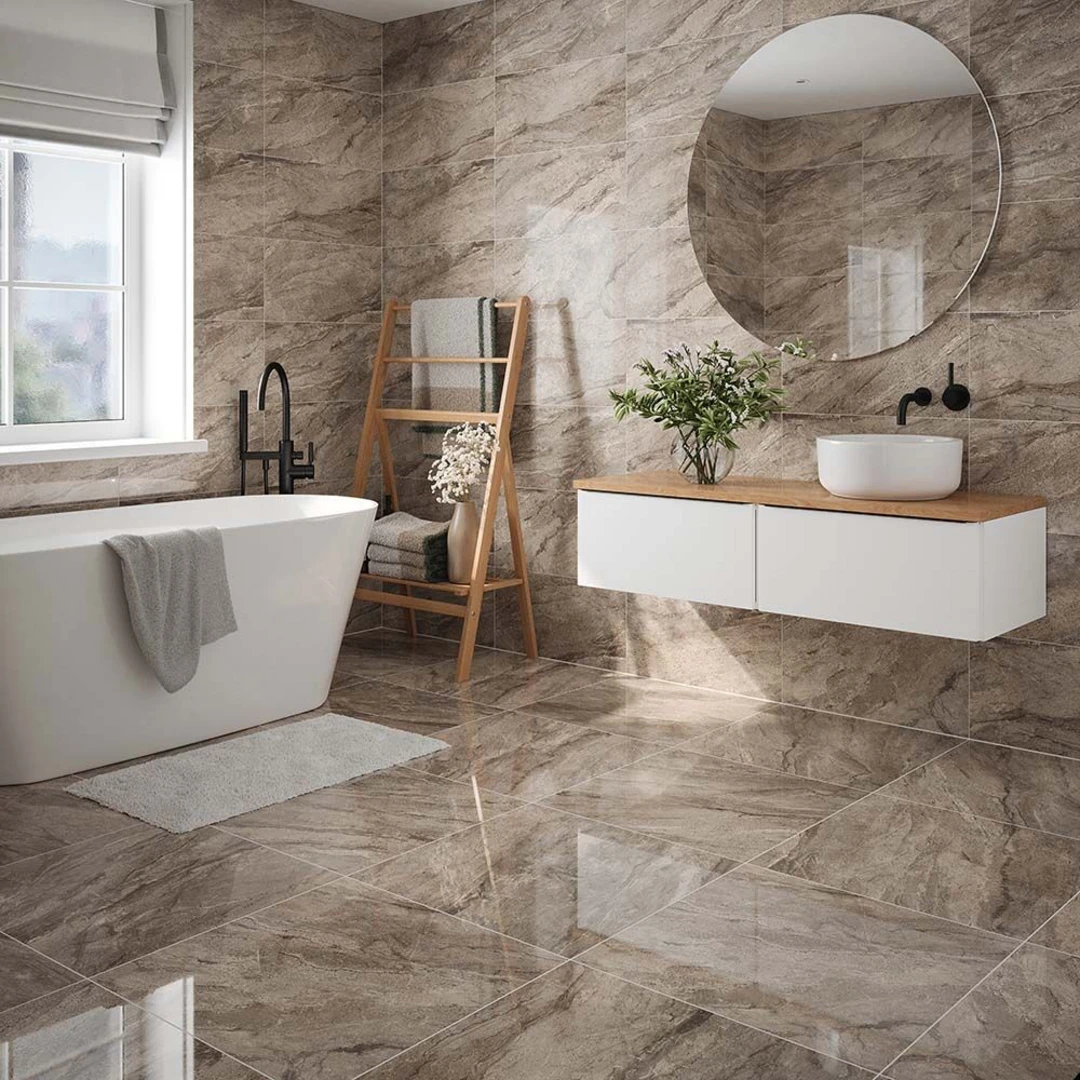 Gạch/đá marble ốp nhà vệ sinh 30x60cm có vân đá tự nhiên sang trọng