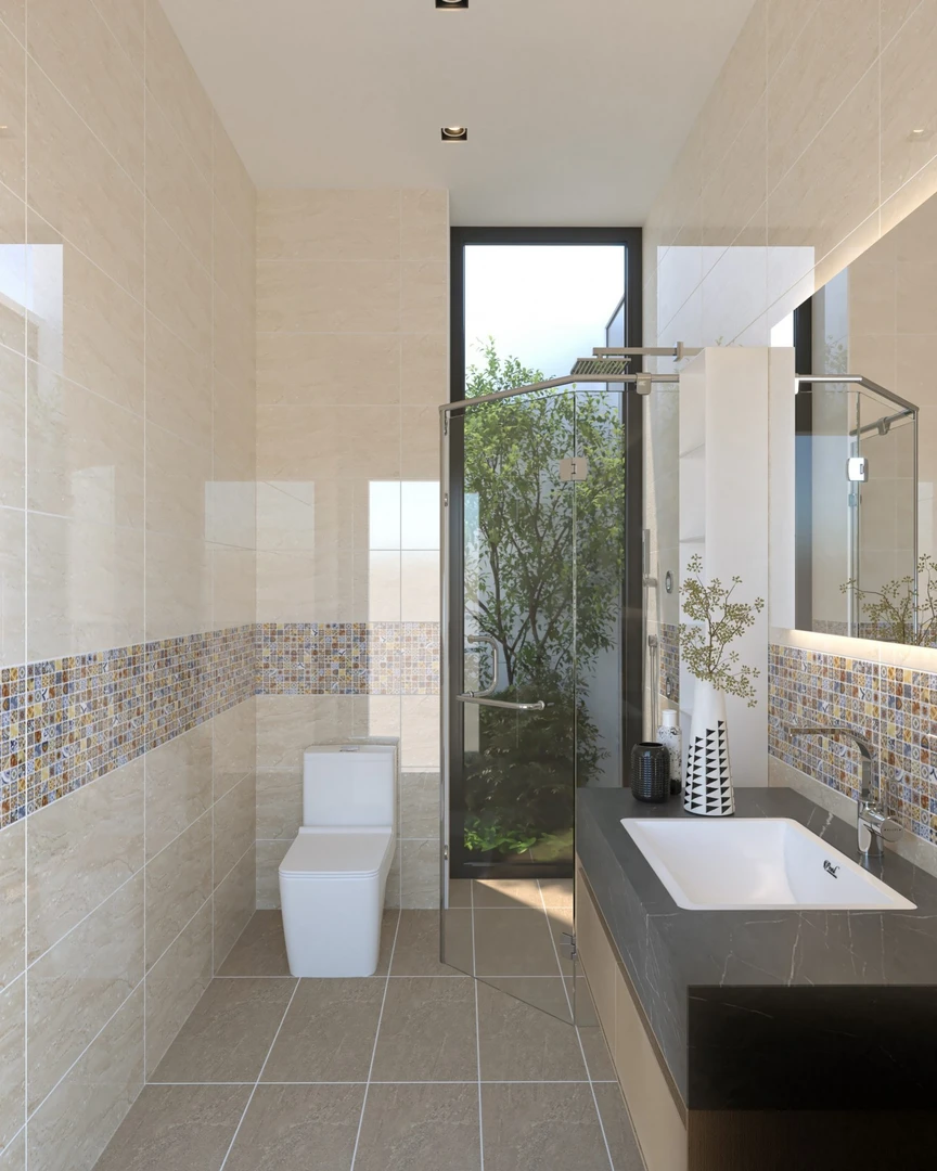 Cách phối màu gạch ốp vệ sinh 30x60 độc đáo