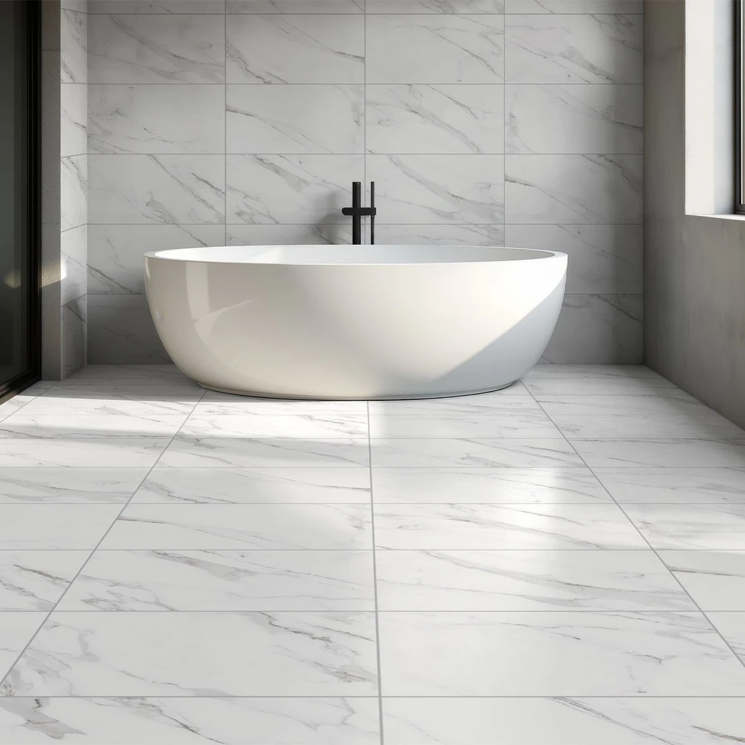 Gạch/đá marble ốp nhà vệ sinh 30x60 mang lại vẻ sang trọng, tinh tế cho không gian