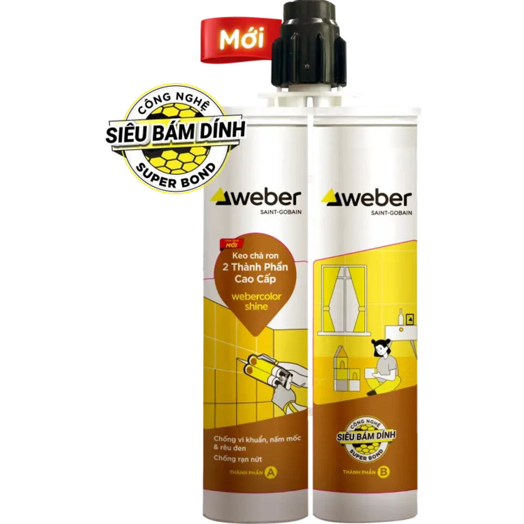 Sử dụng keo chà ron Webercolor shine cho gạch ốp nhà vệ sinh 30x60