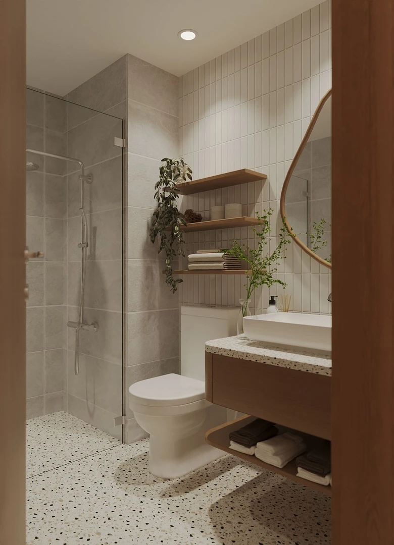 Chọn gạch ốp nhà vệ sinh 30x60 có lớp men bóng chống trơn