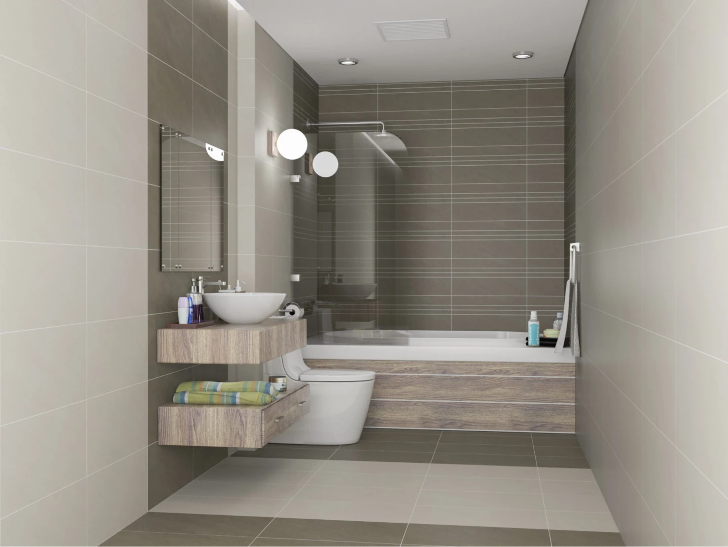 Gạch granite ốp nhà vệ sinh 30x60 mang lại vẻ hài hòa và tinh tế cho nhà vệ sinh