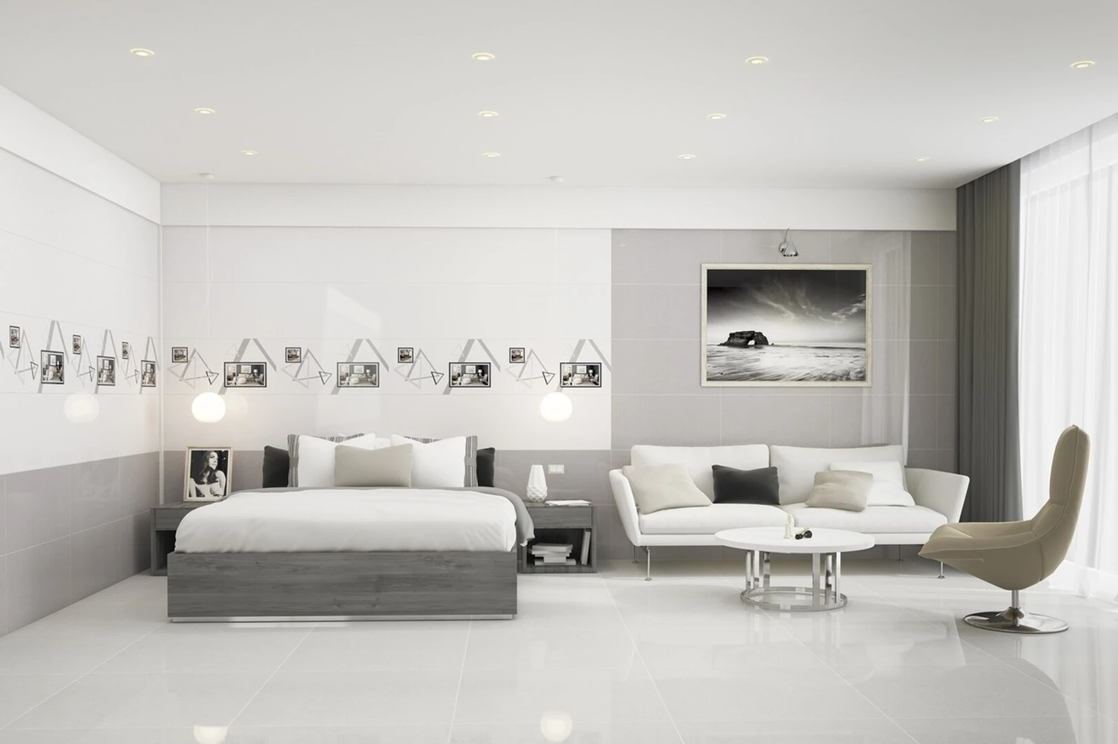 Gạch ốp tường 40x80 3D gây ấn tượng mạnh nhờ hiệu ứng nổi khối sống động