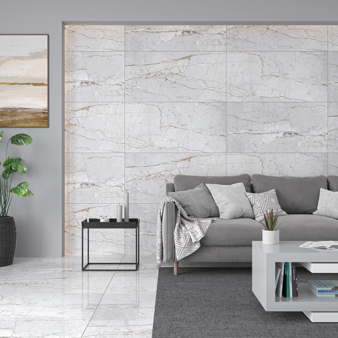Gạch ốp tường 40x80 vân đá tự nhiên là lựa chọn lý tưởng cho phong cách tối giản, hiện đại