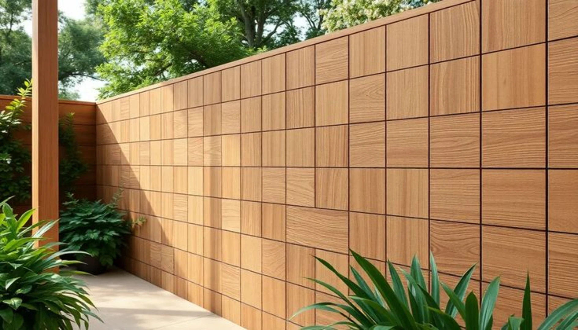 Gạch ốp tường ngoài trời giả gỗ mang lại cảm giác gần gũi với thiên nhiên