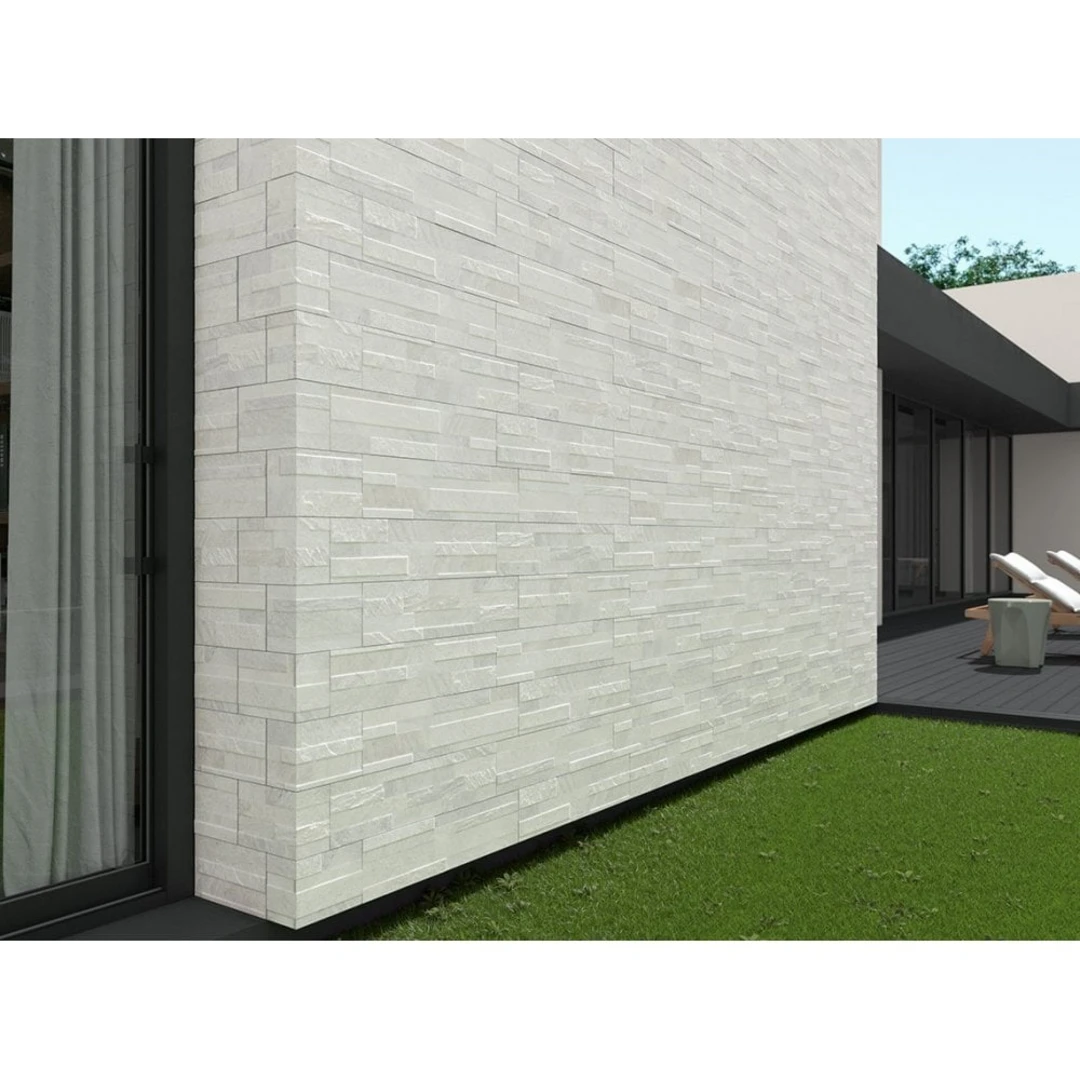 Gạch ốp tường ngoài trời màu trắng tạo cảm giác sáng sủa, sạch sẽ hơn