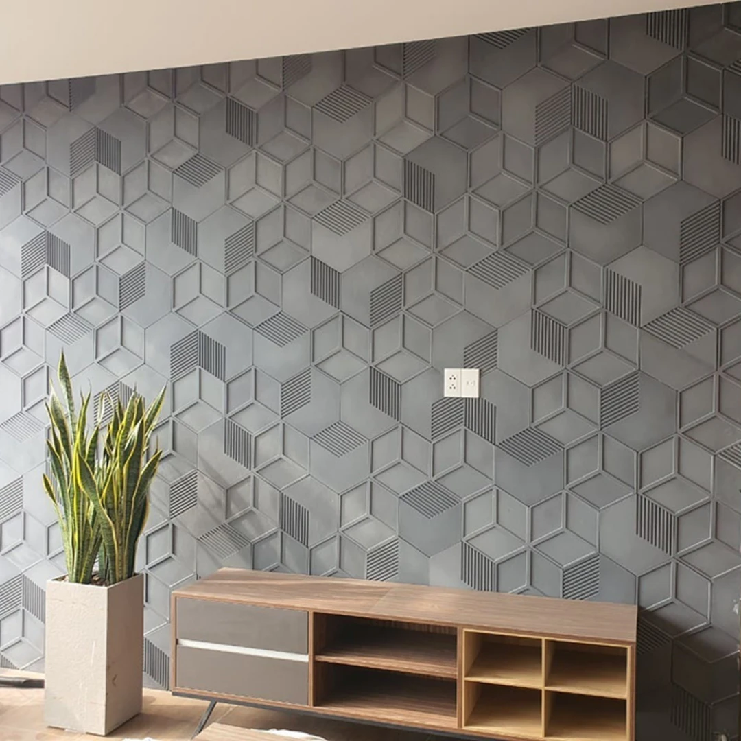 Mẫu gạch ốp tường phòng khách 3D đẹp