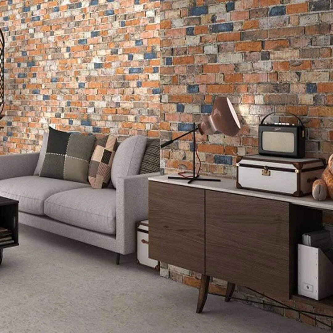 Gạch thẻ ốp tường phòng khách mang lại không gian thanh lịch, cổ điển