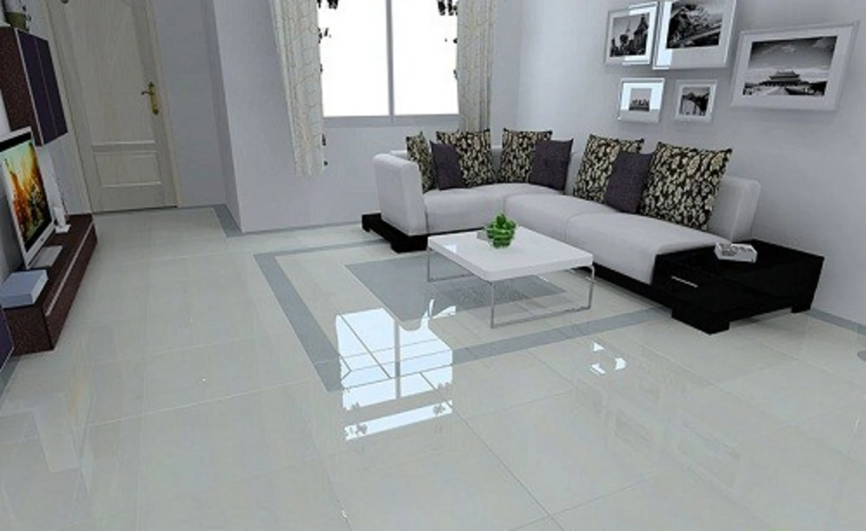 Gạch porcelain bóng kính mang lại không gian có tính thẩm mỹ cao