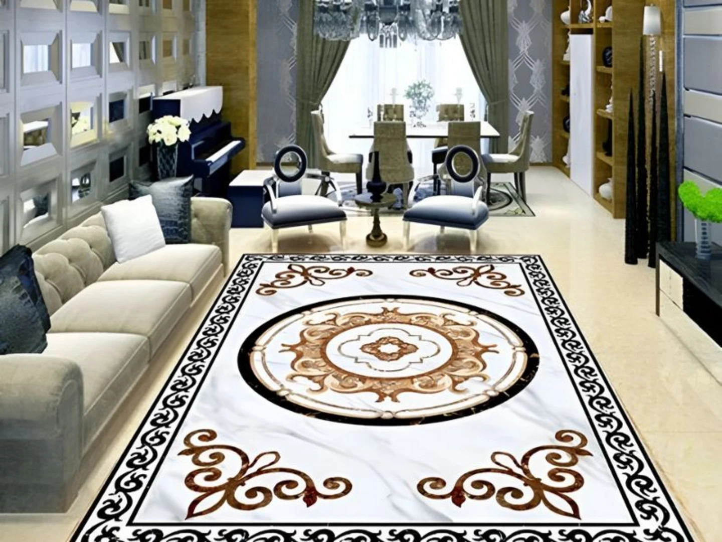 Gạch thảm 3D tạo nên những hình ảnh sống động, chân thực và có chiều sâu