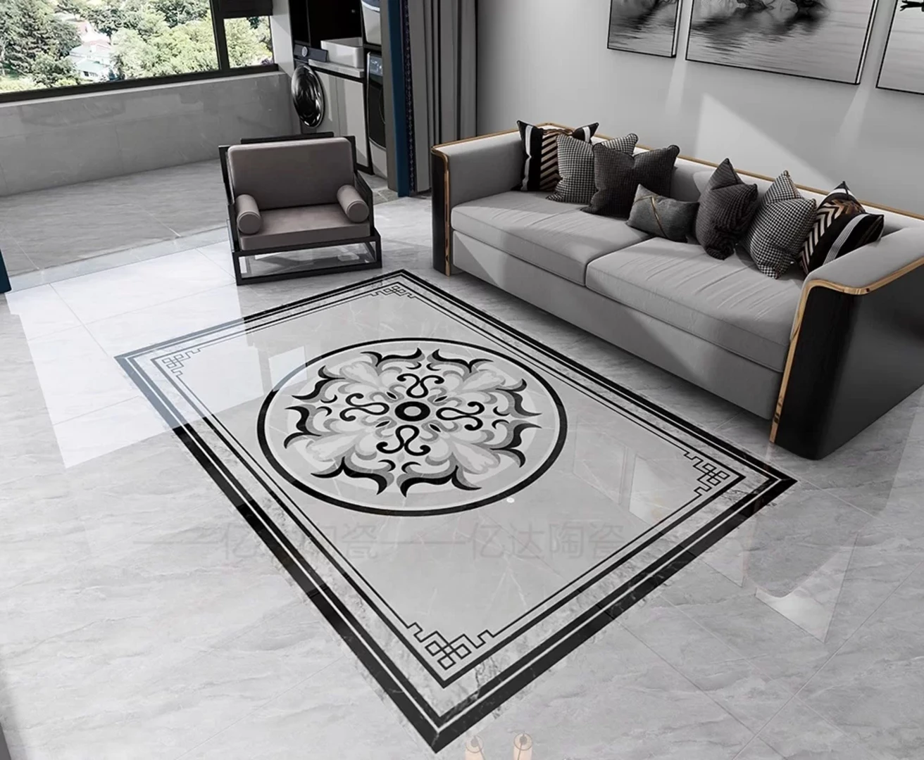 Gạch thảm hoa văn thể hiện gu thẩm mỹ và phong cách riêng của gia chủ